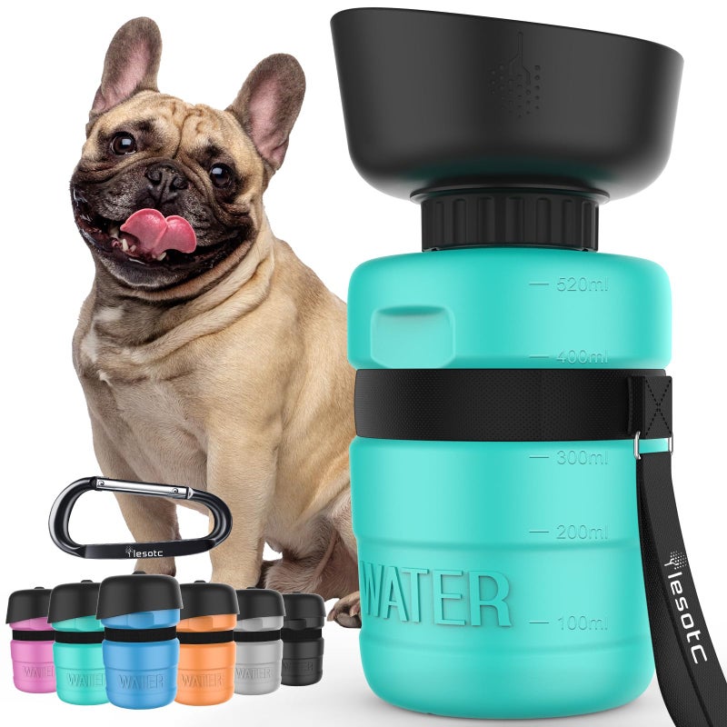 lesotc Dog Water Bottle, Portable Water Dispenser with Bowl, Leak Proof Pet Travel Squeeze Bottle, Puppy Essentials Dog Stuff Accessories for Outdoor Walking, Hiking, Camping - Image 1